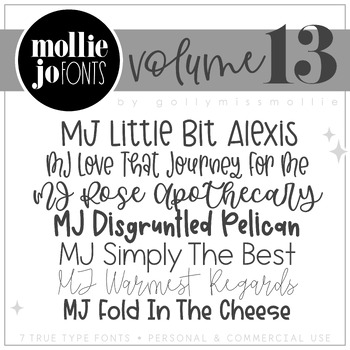 Preview of Mollie Jo Fonts: Volume Thirteen