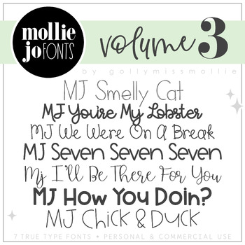 Preview of Mollie Jo Fonts: Volume Three