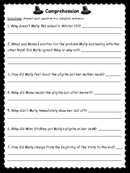 Molly S Pilgrim Book Study Vocabulary Comprehension Sequencing And More
