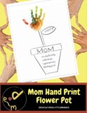 Mom Hand Print Flower Pot Activity (English/Spanish bundle)