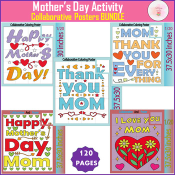 Preview of Mom's Day Delight: Collaborative Quote Posters | Bulletin Board-Be Kind Bundle