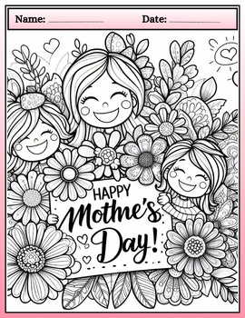 Preview of Mom's Masterpieces: Heartfelt Mother's Day Coloring Pages to Spark Creativity