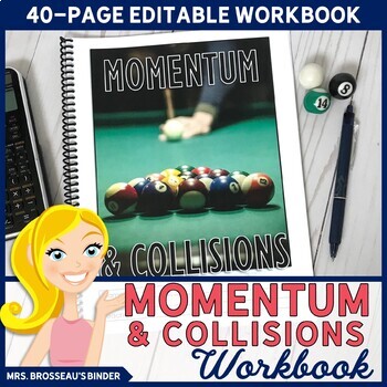 Preview of Momentum & Collisions Workbook | Conservation of Momentum Notes for Physics