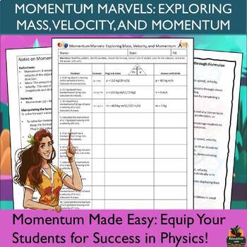 Preview of Momentum Marvels: Momentum Worksheet with Lesson Plan & more!