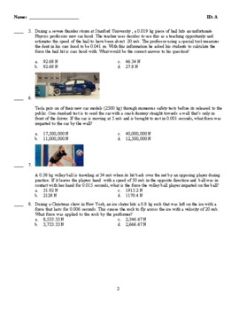 Momentum and Impulse Practice (5) by Physics and Math Stuff | TpT