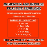 Momentum and Impulse Practice Problems Worksheet (Physics)