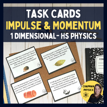 Preview of Momentum and Impulse Task Cards - Momentum Impulse Activity Physics - No Prep
