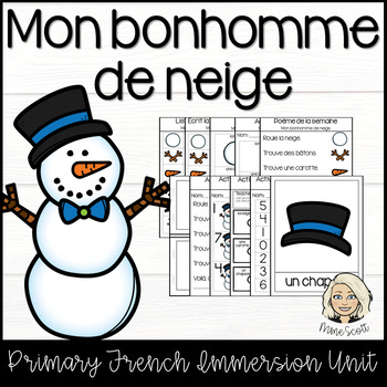 Preview of Mon Bonhomme de Neige - Build a Snowman in French - French Winter Unit - L'hiver