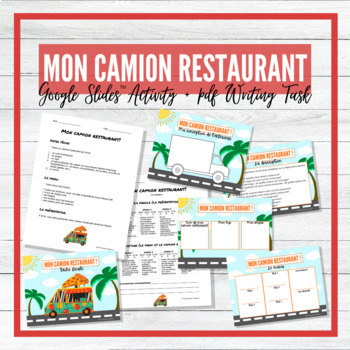 Preview of Mon Camion Restaurant - My Food Truck - Google Slides™ Activity + PDF Assignment