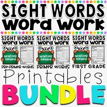 Preview of Sight Words Supreme NO PREP Printables Bundle