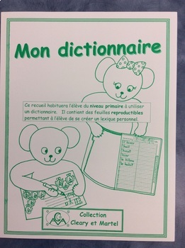Preview of Mon dictionnaire- FRENCH Student Personal Dictionary- Grade 1 and 2