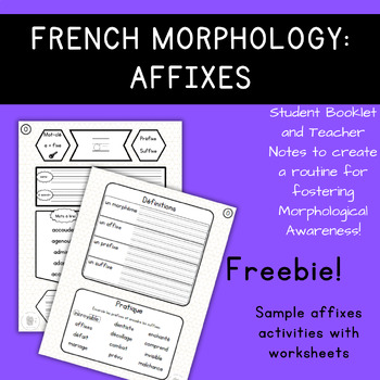 Preview of Mon recueil d'affixes - French Morphology FREEBIE