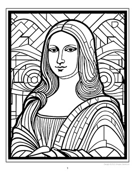 Mona Lisa Coloring Page - Free Download by Simple Literature | TPT