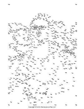Preview of Mona Lisa Extreme Difficulty Dot-to-Dot / Connect the Dots - 682 Dots!