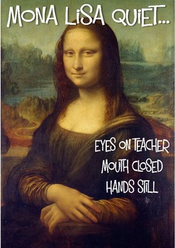 Mona Lisa Quiet NEW Classroom Motivational POSTER 