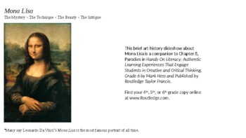Preview of Mona Lisa and DaVinci Mini-Lesson Art History Slideshow FREE!