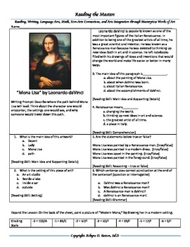 Intervention & Test Prep with "Mona Lisa" by Leonardo daVinci | TpT