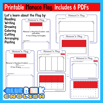 Preview of Monaco Flag Activity | Monaco Flag Craft Differentiated (6 Pages)