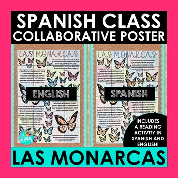 Preview of Monarch Butterflies Collaborative Poster | Spanish Day of the Dead Activity