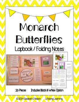 Preview of Monarch Butterflies: Lapbook / Interactive Notebook