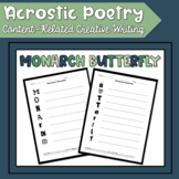 Monarch Butterfly Acrostic Poetry