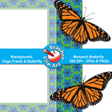 Monarch Butterfly Clip Art — Backgrounds, Page Frames & Butterfly