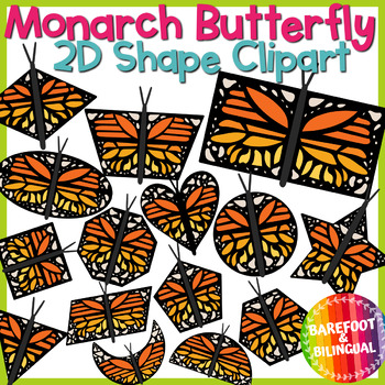 Preview of Monarch Butterfly Clipart | 2D Shapes Clipart