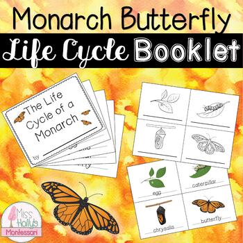 Preview of Monarch Butterfly Life Cycle Booklet Montessori Inspired FREEBIE