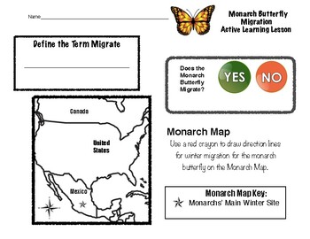 Monarch Butterfly Migration by Ed Tech Sears | Teachers Pay Teachers