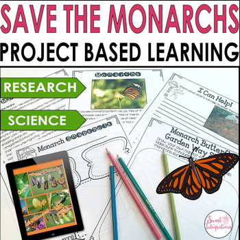 Preview of Monarch Butterfly Research, Project Based Learning Science - Butterfly Lifecycle