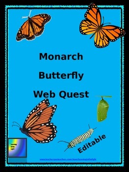 Preview of Monarch Butterfly Web Quest (Editable)