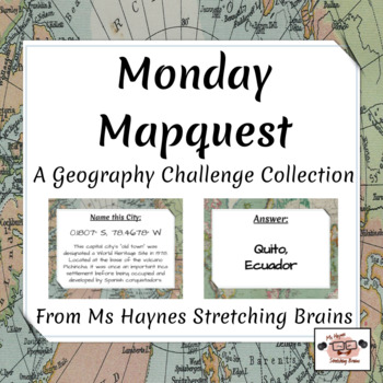 Preview of Monday Mapquest: A Geography Challenge Collection 