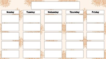 Preview of Monday Through Friday Blank Boho Calendar