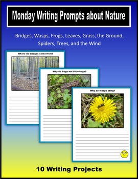 Preview of Monday - Writing Prompts about Nature