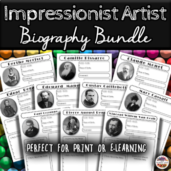 Preview of Impressionist Artists Biography Activity Bundle