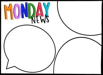 Preview of Mondays Newsletter Template Printables Distance Teaching