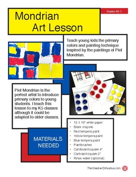 Mondrian Art Lesson by The Creative Chihuahua | Teachers Pay Teachers