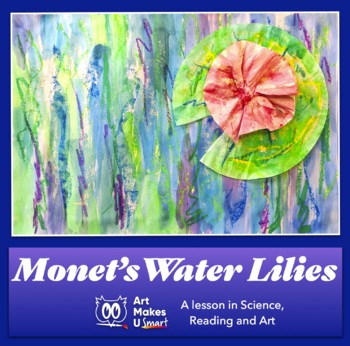 Preview of Monet Water Lilies Digital Lesson Plan Easy Art Project