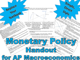 Monetary Policy - AP macroeconomics handout