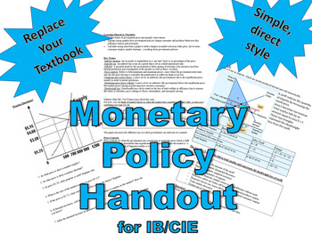 Preview of Monetary Policy - IB/CIE economics handout