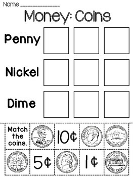 Money Worksheets Coin Identification Activities (Identifying Value of too!)