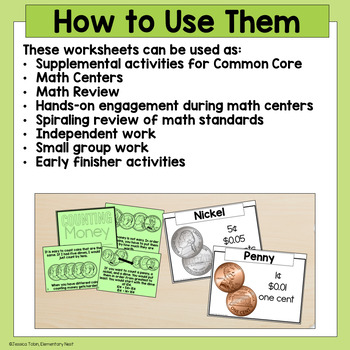 money activities by jessica tobin elementary nest tpt