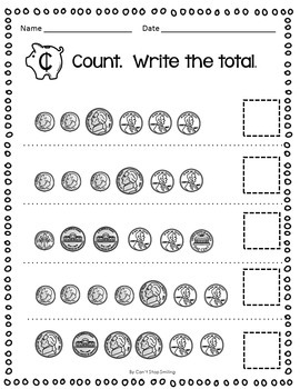 Money Printables Counting Coins and Bills by Can't Stop Smiling