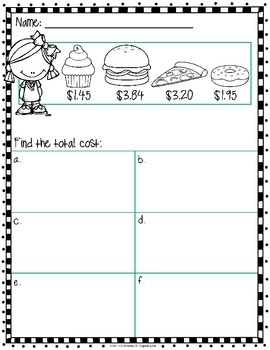 adding money worksheets by catherine s teachers pay teachers