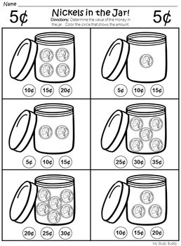 money worksheets kindergarten identifying and counting money tpt