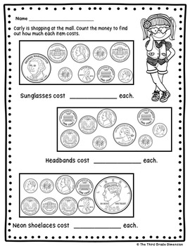 counting coins worksheets by the third grade dimension tpt
