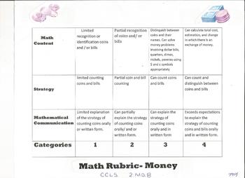 Preview of Money 2nd grade rubric