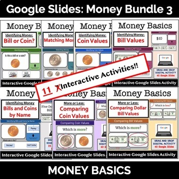 Preview of Money 3: Intro to Money: Money Basics Bundle for Google Slides