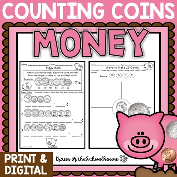 Preview of Money Activities | Counting Coins | Easel Activity Distance Learning