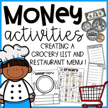 Preview of Money Activities {Creating a Grocery List and Menu}